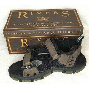 Mens RIVERS Msand993 Chocolate/Black Sandals Size 9